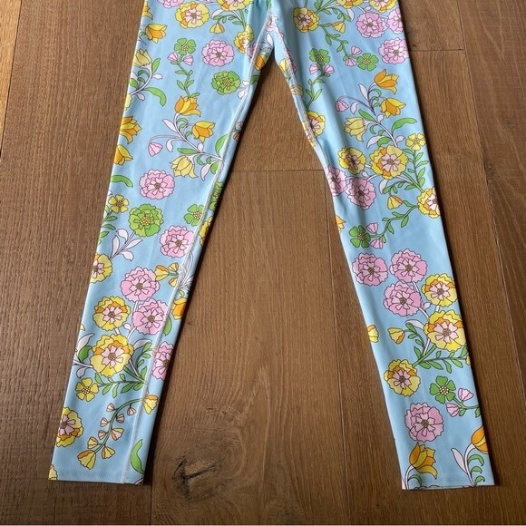 Jessie Zhao High Waist Yoga Women's Leggings In Blue Garden (Size M) - Picture 10 of 15